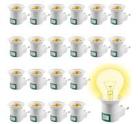 Portalámparas E27 Sin Cable Con Interruptor - 20 Piezas Para Bombillas LED, Aplique y Lámpara De Cocina