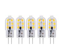 Portalámparas LED de dos patas G4, bombilla de campana extractora tipo JC, equivalente a una lámpara halógena de 20W, 12V AC/DC, blanco cálido 3000K, 5 piezas [A level energy +]