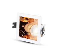 Portalámparas LED empotrable GU10 cuadrado color blanco con soporte inclinado oro rosa