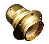 Portalámparas metálico roscado E27, resistente y versátil, ideal para proyectos de iluminación en interiores y exteriores.
