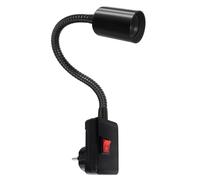 Portalámparas Pared E27/E26 con Interruptor Sin Cable, 360°Ajustable Lampara Enchufe Con Cuello de Cisne 9mm&20cm, Negro Lámpara de Cama con Interruptor ON/OFF para Iluminación Interior(Sin Bombillas)