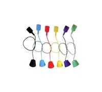 Portalámparas - silicona E27, cable textil de 1m, color azul, ideal para personalizar tus ambientes con estilo y funcionalidad