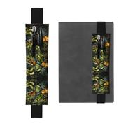 Portalápices ajustable de piel con diseño de hojas de palmera tropical, para cuadernos, calendarios, tableta, banda elástica, marcapáginas y soporte para lápices