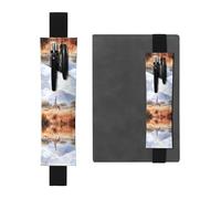 Portalápices ajustable de piel con diseño de jirafa de sabana africana, cuaderno, calendarios, tableta, banda elástica, marcapáginas y soporte para lápices