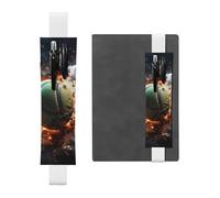 Portalápices ajustable, marcapáginas de banda elástica negra, funda de cuero con estampado de Lightning Fever Tenis, para cuaderno de diario, White, Talla única, Soporte ajustable para bolígrafos para