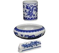 Portalápices Bote for lápices Suministros estacionarios Organizador de almacenamiento Contenedor Pinceles de pintura china Restos Caligrafía Pincel Resto Bandeja Olla: Portalápices Estante Cerámica Co