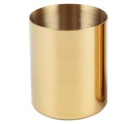 Portalápices de acero inoxidable con diseño redondo dorado, organizador de lápices de escritorio multiusos, revestimiento de titanio al vacío,