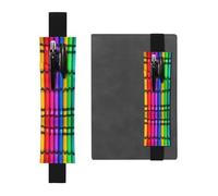 Portalápices de colores ajustable de cuero para cuadernos, diarios, calendarios, tableta, banda elástica, marcapáginas y portalápices