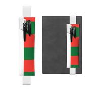 Portalápices de cuero ajustable con la bandera de Madagascar para diarios, cuadernos, planificadores y tabletas