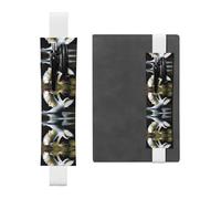 Portalápices de cuero blanco con diseño de WHJSHOP Swan Dancing con banda elástica ajustable de 8.3 a 1.8 pulgadas para cuadernos, diarios, tapa dura