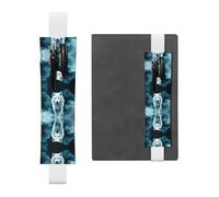 Portalápices de cuero blanco con estampado de WZYWHJ Wolf, diseño de banda elástica de piel de PVC de alta calidad para cuadernos, diarios y planificadores