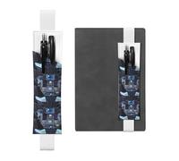 Portalápices de cuero blanco con impresión WHJSHOP Cabin of the Future, banda elástica ajustable de 8.3 a 1.8 pulgadas para cuadernos, diarios, diario de tapa dura