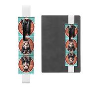 Portalápices de cuero blanco con impresiones de WZYWHJ The Silent Monkey, diseño de banda elástica de cuero de PVC de alta calidad para cuadernos, diarios y planificadores