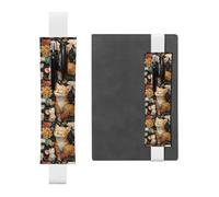 Portalápices de cuero blanco con texto en inglés «WHJSHOP the Little Mouse I Adore», banda elástica ajustable de 8.3 a 1.8 pulgadas, adecuado para la mayoría de cuadernos y diarios