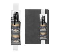 Portalápices de cuero blanco con texto en inglés "WZYWHJ The Bitter Cold Winter", diseño de banda elástica de piel de PVC de alta calidad para cuadernos, diarios y planificadores