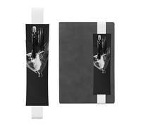 Portalápices de cuero blanco marcapáginas JKIEGOQ Bats in the Sky Picture Banda elástica ajustable de 8.3 a 1.8 pulgadas para cuadernos, diarios, diario de tapa dura