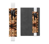 Portalápices de cuero blanco WZYWHJ con diseño de galleta con chispas de chocolate, diseño de banda elástica de cuero de PVC de alta calidad para cuadernos, diarios y planificadores