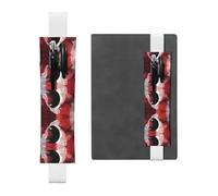 Portalápices de cuero blanco WZYWHJ Tai Chi estampado abstracto - Diseño de banda elástica de cuero de PVC de alta calidad para cuadernos, diarios y planificadores