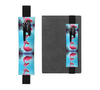 Portalápices de cuero con diseño de flamenco de dibujos animados RRKDOY para diarios de tapa dura, diarios, planificadores, bolsa de correa ajustable