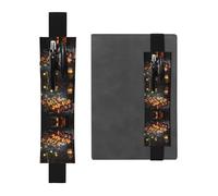 Portalápices de cuero con diseño de fuegos artificiales de GGNKDL para diarios de tapa dura, diarios, planificadores, bolsa de correa ajustable