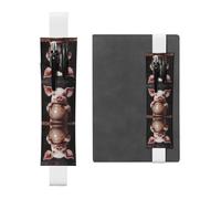 Portalápices de cuero con diseño de GGNKDL Pig con diseño de jarrón para diarios de tapa dura, diarios, planificadores, bolsa de correa ajustable