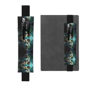 Portalápices de cuero con diseño de leona GGNKDL con patrón de ojos azules y verdes para diarios de tapa dura, diarios, planificadores, bolsa de correa ajustable, Black, Talla única