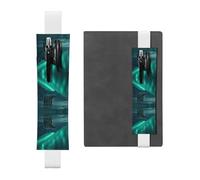 Portalápices de cuero con diseño de oso polar en la aurora boreal para diarios de tapa dura, diarios, planificadores, bolsa de correa ajustable