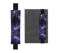 Portalápices de cuero con diseño de RRKDOY Aurora Falls Snow impreso para diarios de tapa dura, diarios, planificadores, bolsa de correa ajustable