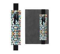 Portalápices de cuero con diseño triangular LLKGOT para diarios de tapa dura, agendas, agendas, bolsa de correa ajustable