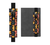 Portalápices de cuero con imágenes de dálmatas impresas para diarios de tapa dura, diarios, planificadores, bolsa de correa ajustable