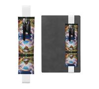 Portalápices de cuero con texto en inglés "LLKGOT Little World Under the Rainbow", para diarios de tapa dura, agendas, planificadores, bolsa con correa ajustable