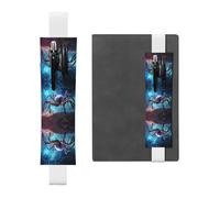 Portalápices de cuero con texto en inglés "RRKDOY Big Spider in the Starry Sky" impreso para diarios de tapa dura, diarios, planificadores, bolsa de correa ajustable