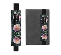 Portalápices de cuero con texto en inglés "RRKDOY Morning Dew on Roses" impreso para diarios de tapa dura, diarios, planificadores, bolsa de correa ajustable