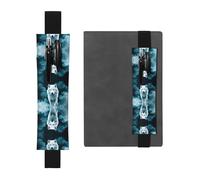 Portalápices de cuero negro con estampado de WZYWHJ Wolf, diseño de banda elástica de piel de PVC de alta calidad para cuadernos, diarios y planificadores