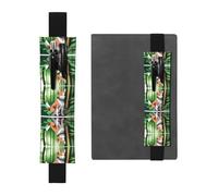 Portalápices de cuero negro con impresión de perros del bosque WHJSHOP banda elástica ajustable de 8.3 a 1.8 pulgadas para cuadernos, diarios, diario de tapa dura