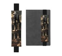 Portalápices de cuero negro con texto en inglés «WHJSHOP Remains of the Roman Colisseum», banda elástica ajustable de 21 a 4,6 cm para cuadernos, diarios, planificadores