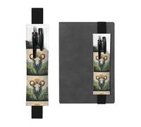 Portalápices de cuero negro con texto en inglés «WZYWHJ The Leader of the Valley», diseño de banda elástica de piel de PVC de alta calidad para cuadernos, diarios y planificadores