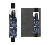 Portalápices de cuero negro marcapáginas JKIEGOQ Cabin of the Future Picture Banda elástica ajustable de 8.3 a 1.8 pulgadas para cuadernos, diarios, diario de tapa dura