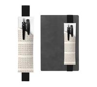 Portalápices de cuero negro marcapáginas JKIEGOQ lenguaje de señas alfabeto imagen banda elástica ajustable 8.3-1.8 pulgadas para cuadernos, diarios, diario de tapa dura