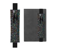Portalápices de cuero negro marcapáginas WHJSHOP lecciones de matemáticas impresión de palabras banda elástica ajustable 8.3-1.8 pulgadas para cuadernos, diarios, diario de tapa dura