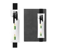 Portalápices de cuero negro WHJSHOP Burning Green Candle Prints Banda elástica ajustable de 21 a 4,6 cm, adecuado para la mayoría de cuadernos y diarios