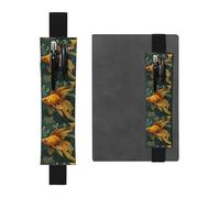 Portalápices de cuero negro WHJSHOP Goldfish in the Vortex, banda elástica ajustable de 8.3 a 1.8 pulgadas, adecuado para la mayoría de cuadernos y diarios