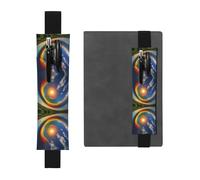 Portalápices de cuero negro WHJSHOP Sun High in the Sky, banda elástica ajustable de 8.3 a 1.8 pulgadas para cuadernos, diarios, diario de tapa dura