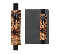 Portalápices de cuero negro WZYWHJ con diseño de galleta con chispas de chocolate, diseño de banda elástica de cuero de PVC de alta calidad para cuadernos, diarios y planificadores