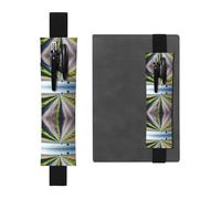 Portalápices de cuero negro WZYWHJ con impresión desigual de carreteras rurales - Diseño de banda elástica de cuero de PVC de alta calidad para cuadernos, diarios y planificadores