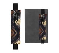 Portalápices de cuero oscuro mediano: adecuado para cuadernos, diarios, calendarios, fundas de tableta, lectura, trabajo, etc., Black, Talla única