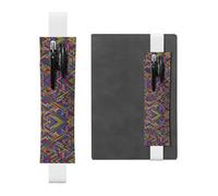 Portalápices de cuero para marcadores, impresión de líneas confusas LLKGOT para diarios de tapa dura, diarios, planificadores, bolsa de correa ajustable