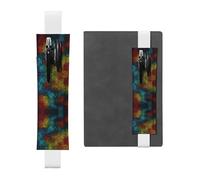 Portalápices de cuero RRKDOY Color Laberinto Líneas impresas para diarios de tapa dura, diarios, planificadores - Correa ajustable