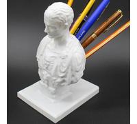 Portalápices De Escritorio De Julio César, Portalápices Y Bolígrafos De Ides De Marzo, Soporte De Almacenamiento De Bolígrafos con Estatua De Busto De Julio César De Resina
