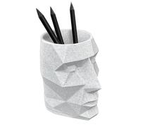 Portalápices de escritorio para oficina, bolígrafos, para maquillaje, estudio, cara 3D, arte moderno, jarrón fabricado en Italia, tridimensional, elemento de decoración moderna de mesa